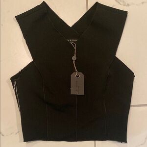 Rag & Bone Black Sleeveless Crop Top